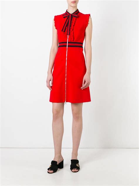 red plain gucci dress|house of gucci red dress.